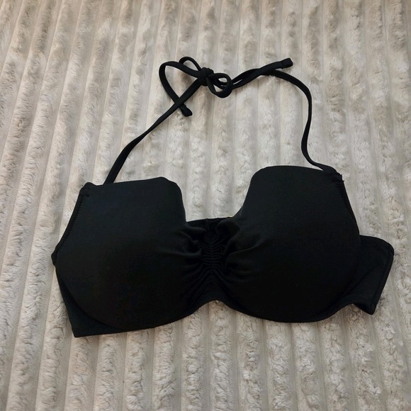 smart & sexy Other - Smart & Sexy Black Push Up Bikini Top 34D Underwire Halter Swim Center Cinch